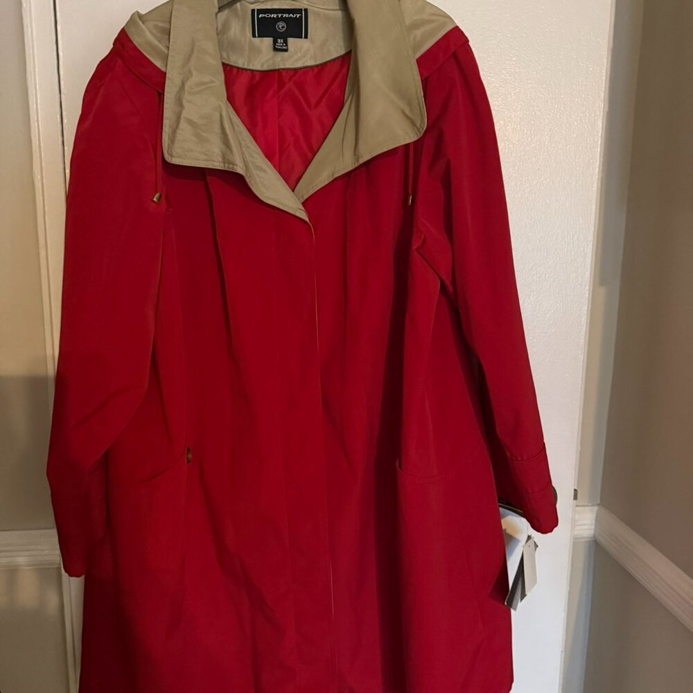 Red Plus Size Raincoat - NWT